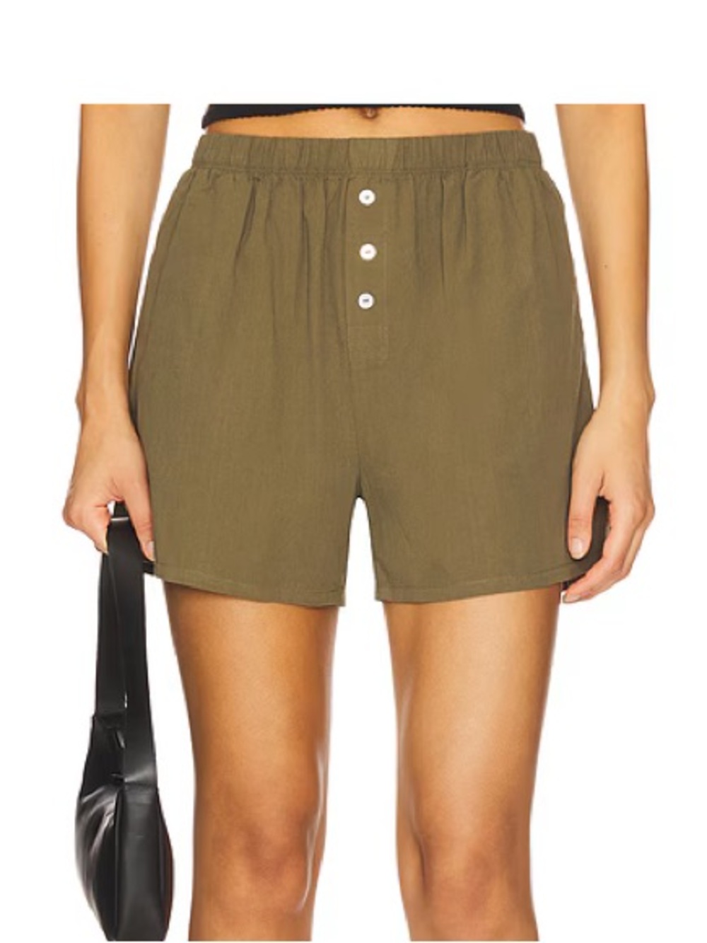 DONNI. sandwash boxer shorts in dill